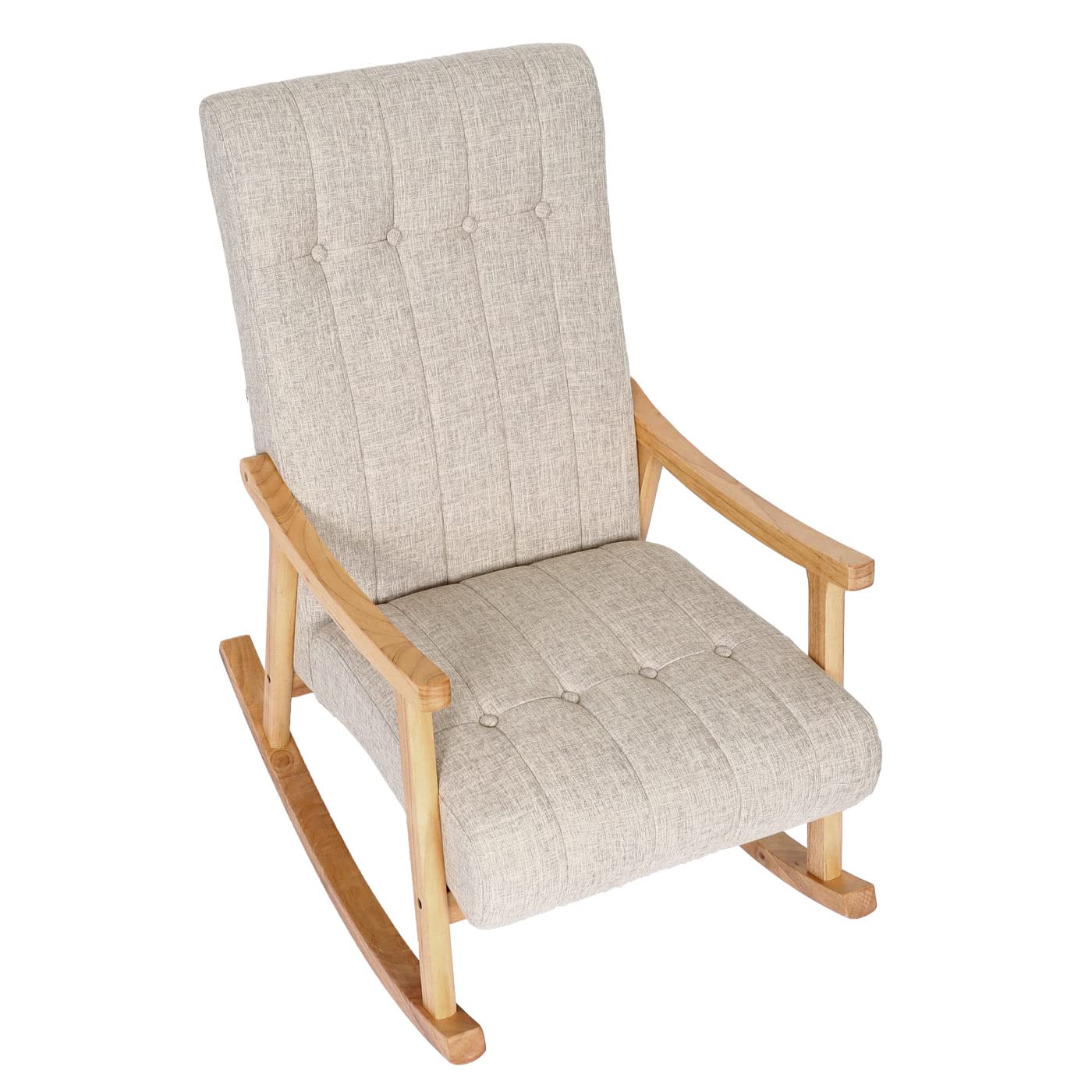 Mendler HWC-K10 - Mecedora (estructura marrón), color crema