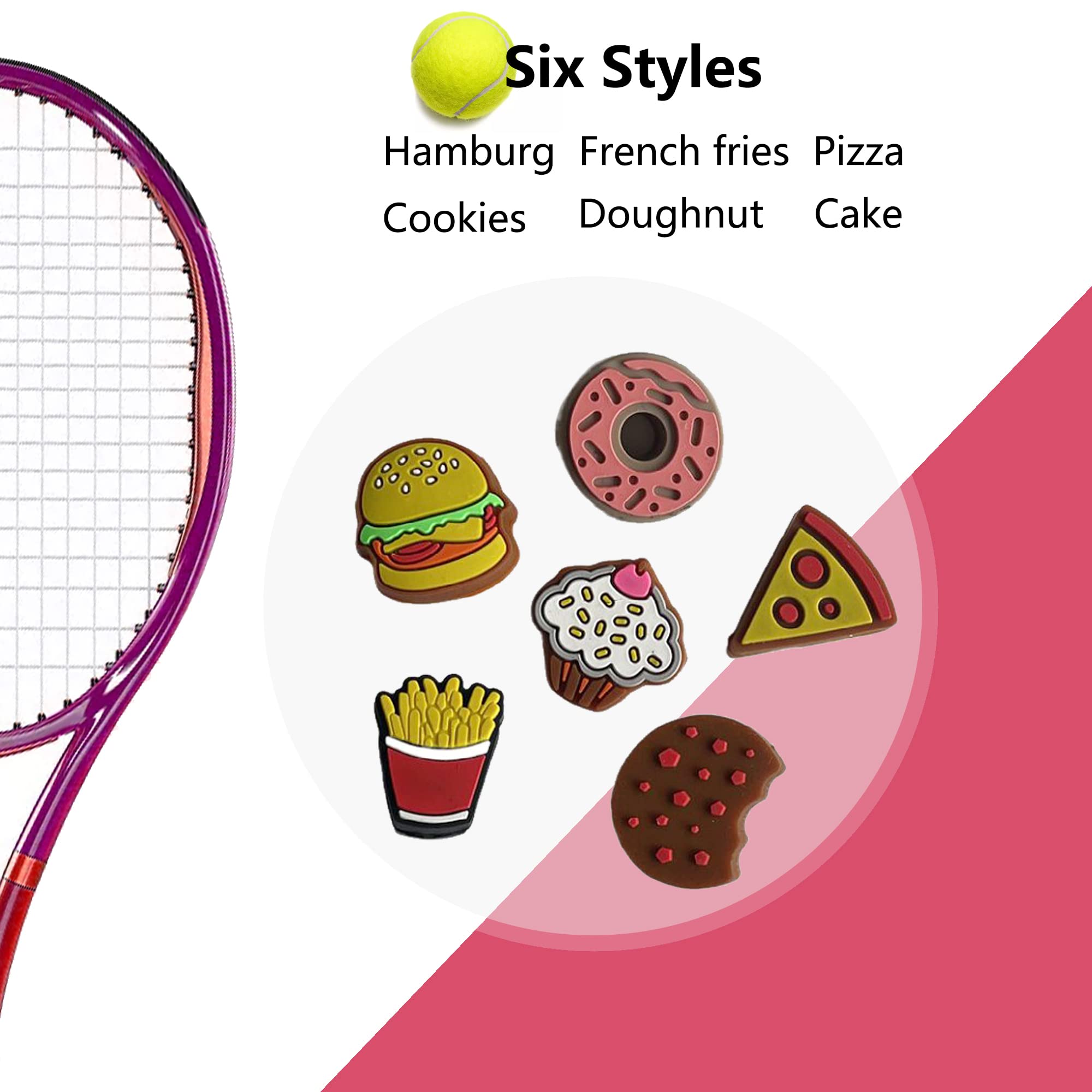Lot De 12 Amortisseurs De Vibrations Pour Raquette De Tennis - Silicone En Forme De Cœur, Fleur, Rond - Multicolore