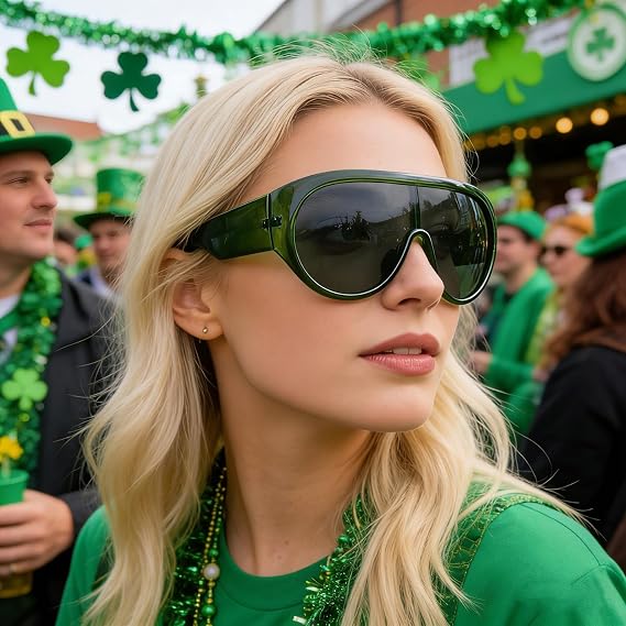 Oversized Sunglasses for Women Y2k Chunky Wrap Around Sunglasses