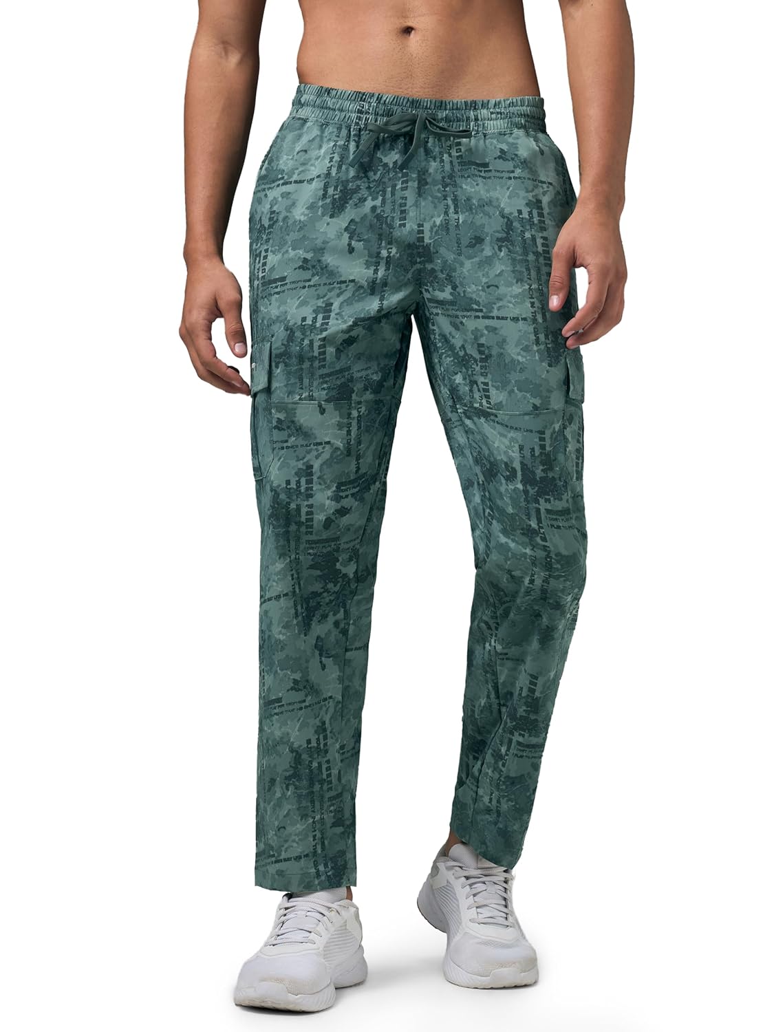 TECHNOSPORT Men’s Polyester Stretchable Cargo Pants with UPF50+, Quick Dry for Gym, Sports & Regular Use