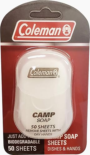 Coleman Camp - Hojas de jabón de viaje 50 unidades