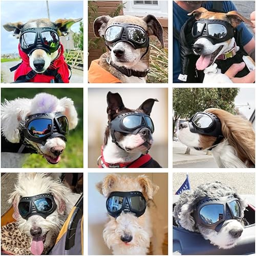 Miniatura 2 de Namsan Gafas de sol para perros de tamaño mediano y mediano con rayos UV, a prueba de viento, a prueba de nieve, marco suave, para protección de
