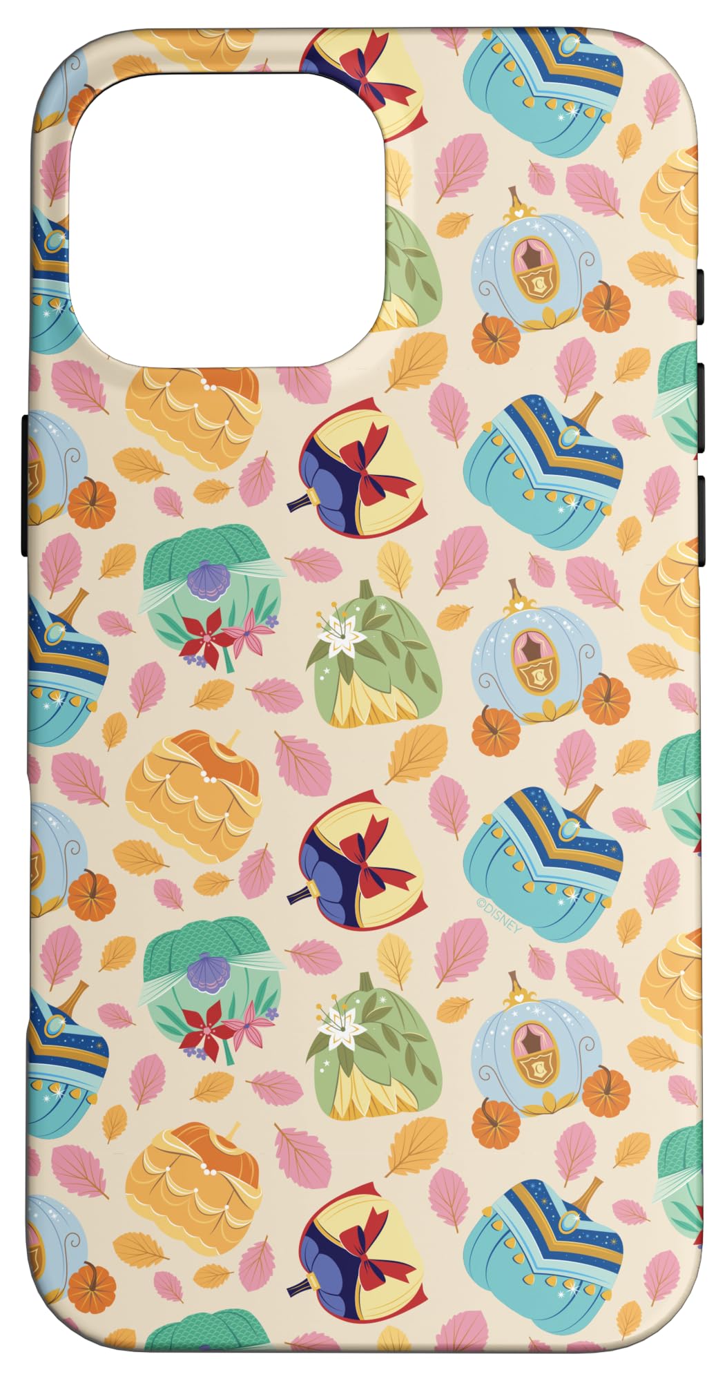 iPhone 16 Pro Max Disney Princess Pumpkins Fall Autumn Leaves Pumpkin Pattern Case