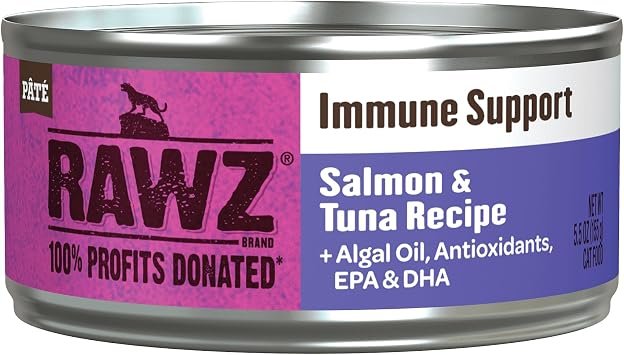 Rawz Immune Support CAT Food 5.5 Ounce Cans, 24 Pack Salmon&Tuna