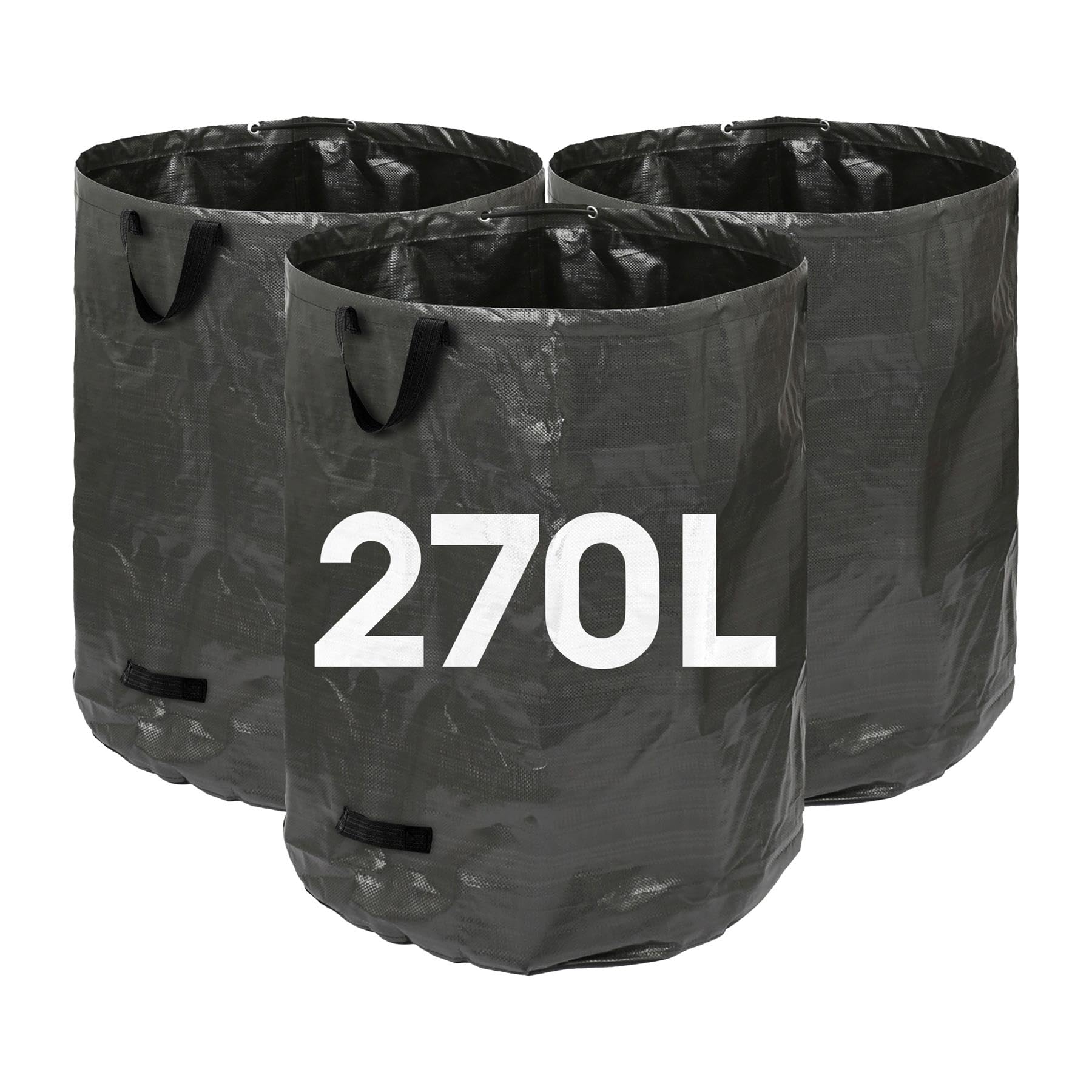 Harbour Housewares 270L Garden Waste Bags With HandlesBlack3X Large Strong Reusable Plastic Heavy Duty Gardening Rubbish Refuse Sacks from B&Q