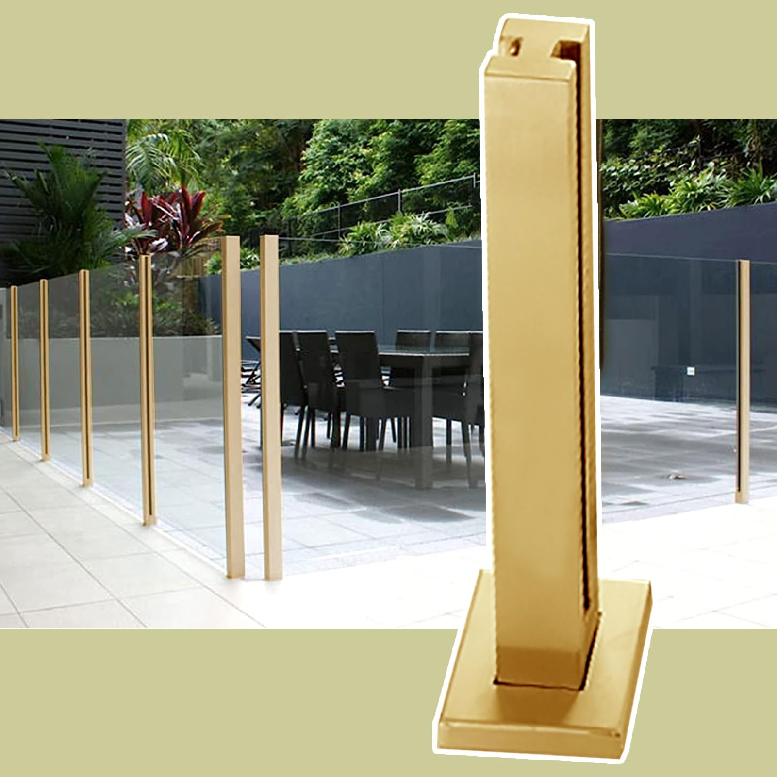 Poteau de garde-corps balustres acier inoxydable 304 panneau acrylique