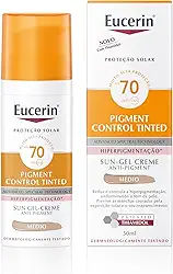 EUCERIN Protetor Solar Facial Antimanchas Com Cor FPS70 50ml, Pigment Control, Proteção UVA, UVB e Luz Visível, Thiamidol