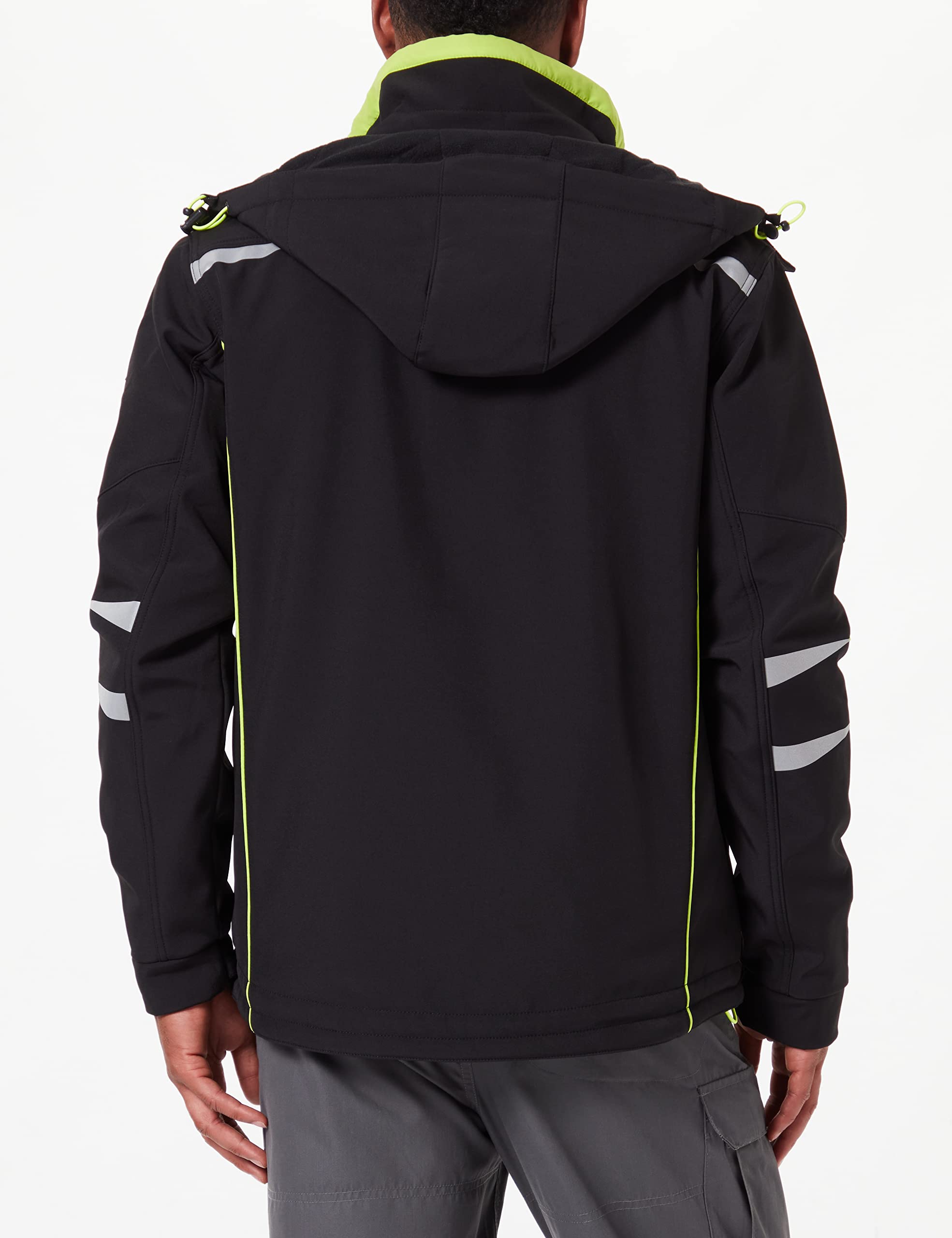 Bullstar Thermo-Softshelljacke ULTRA (Farbe schwarz, Größe M, Funktionsjacke für jedes Wetter, mit Kaputze, Arbeitskleidung) 9342-0-100-M