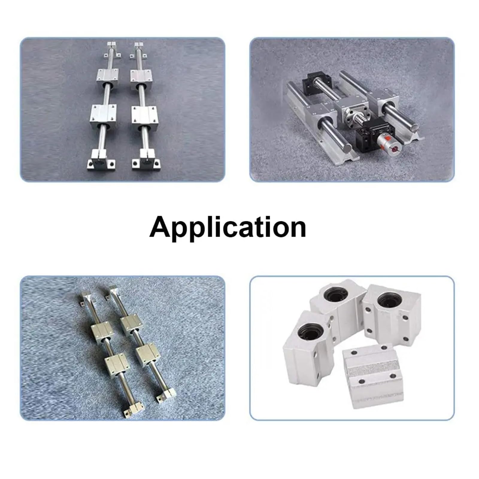 Lot de 4 roulements à billes à mouvement linéaire, bagues de bloc coulissant SC6UU SCS8UU SC10UU SC12UU SC16UU for arbre de rail linéaire Guild imprimante 3D(SC6UU)