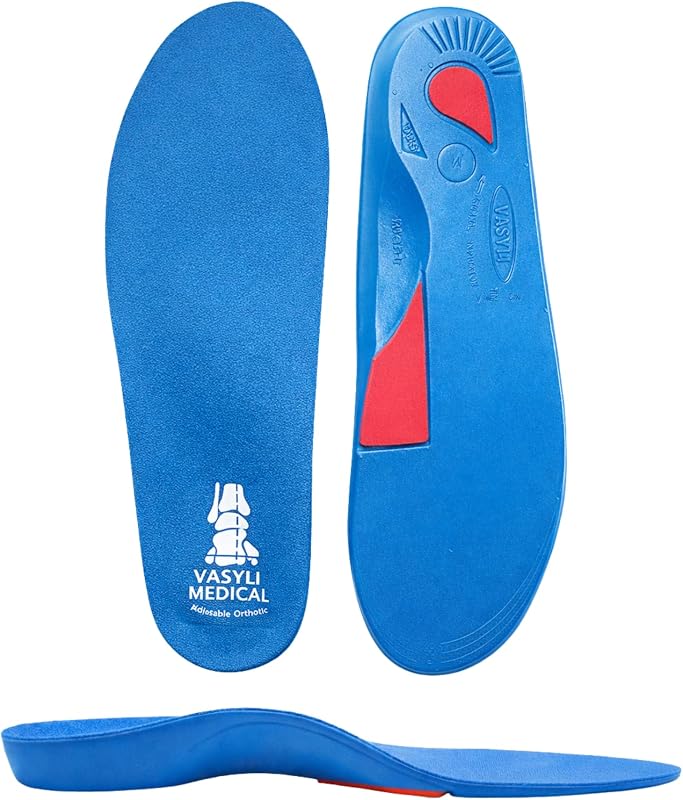 Custom Full Length Insoles, Arch Support Shoe Inserts, M, Blue | Orthotic insoles with arch support and heel grid stability for biomechanical control and all day comfort
