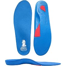 Vasyli Custom Full Length Insoles, Medium Density Blue Orthotics for Everyday Comfort, Biomechanical Control & Heel Grid Stability, Heat-Moldable Fit, Built-In Rearfoot Varus Angle, Medium Size