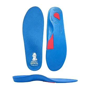 Vasyli Custom Full Length Insoles, Arch Support Shoe Inserts, XL, Blue | Orthotic insoles with arch support and heel grid stability for biomechanical control and all day comfort