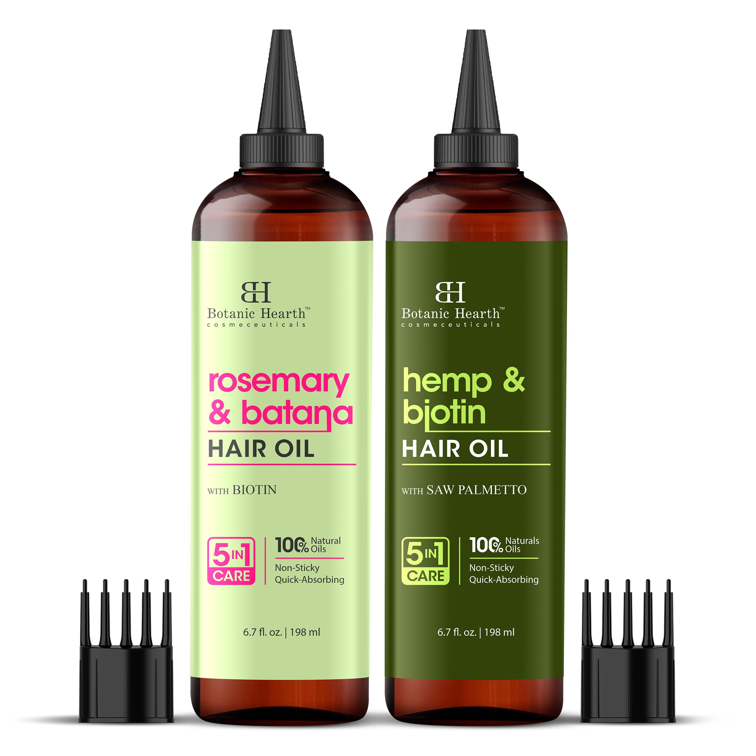 Botanic Hearth Hemp & Biotin and Rosemary & Batana Hair Oil Combo set 6.7 fl oz each