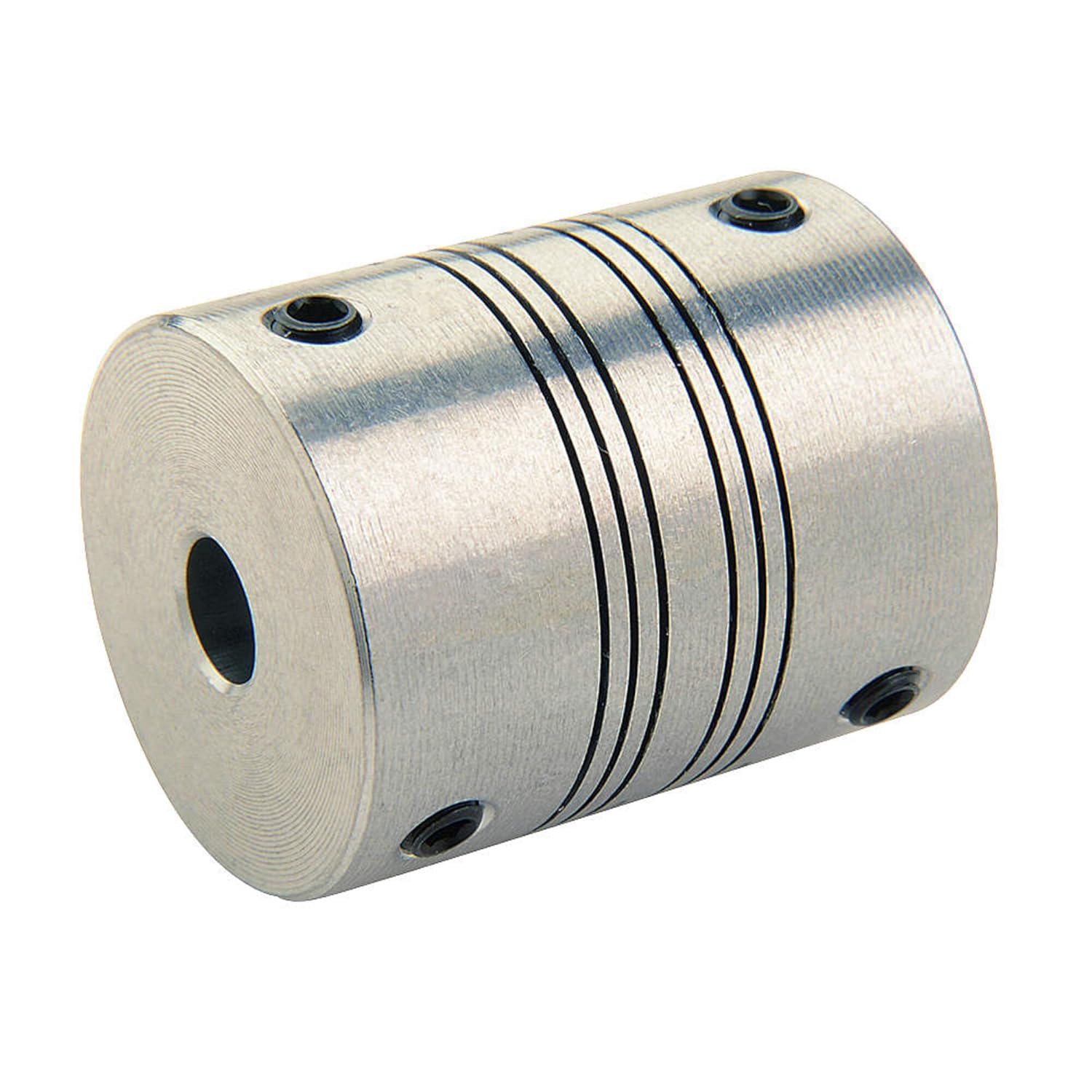 Ruland PSMR25-8-7-A 7075 Aluminum Beam Coupling, 4-Beam Set Screw Style, 8 mm x 7 mm Bores, 25.4 mm OD, 31.8 mm Length