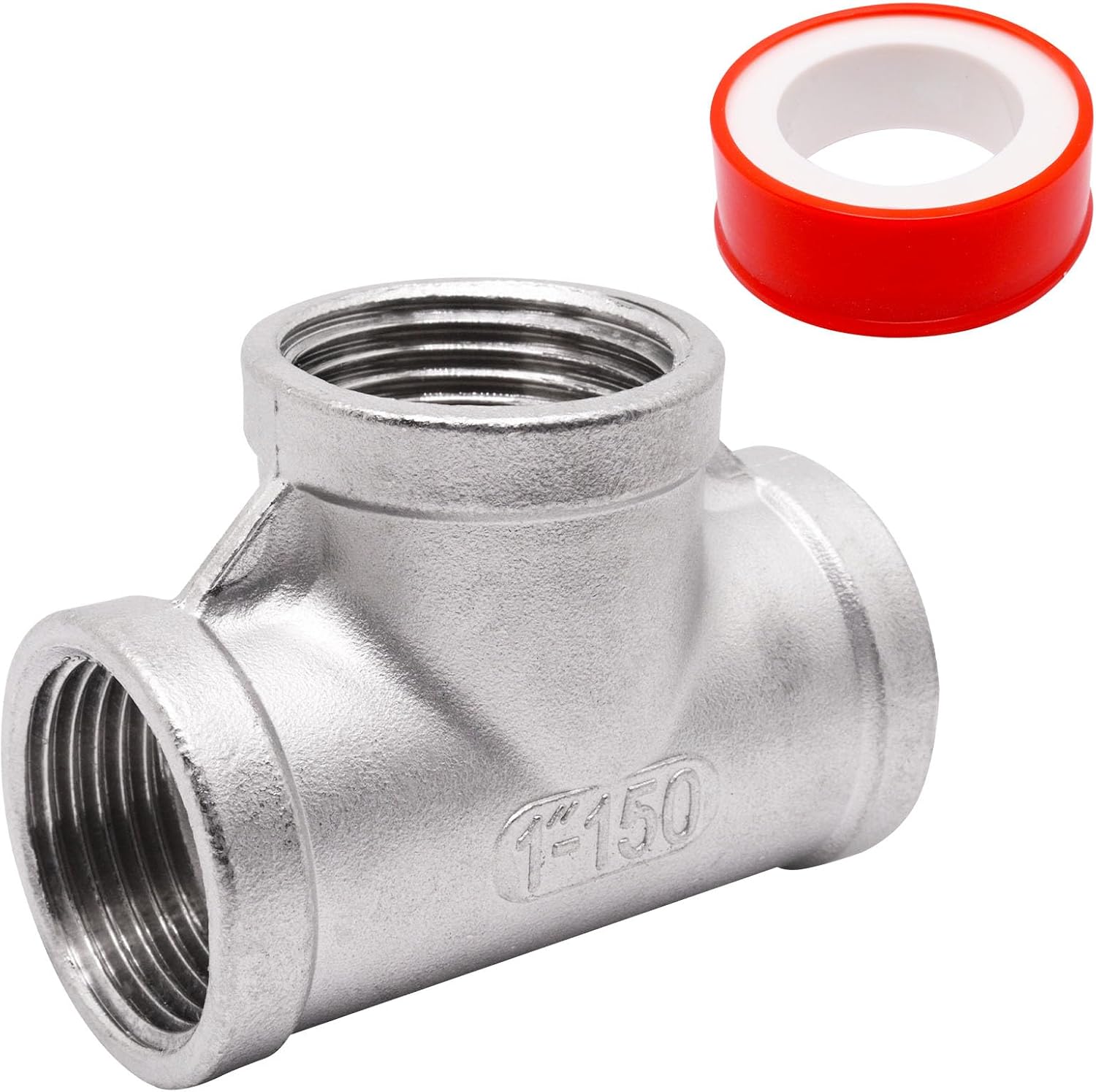 1Pcs 304 Stainless Steel Tee Pipe Fittings 1"×1"×1" NPT Male 3 Way Thread Hose Fitting T-shaped Connector for Oil Air Gas Pipe