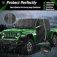 Vista 4 de Big Ant Funda impermeable para cabina de automóvil para Jeep Gladiator JT 2020-2023, protección para todo tipo de clima al aire libre con cremallera