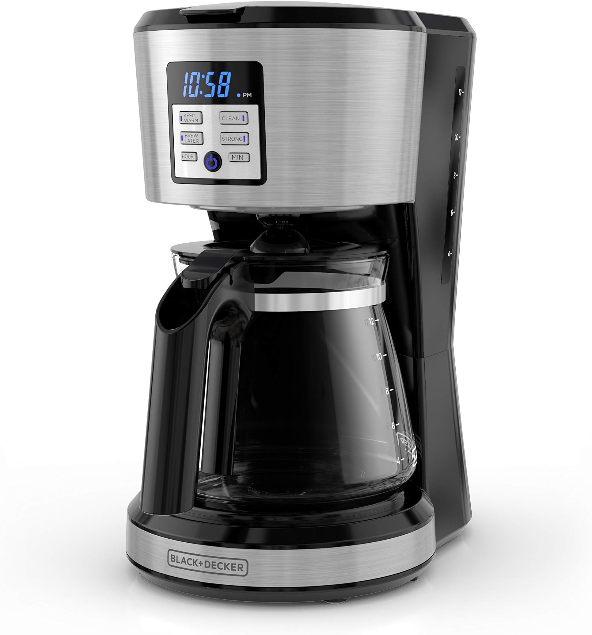 BLACK+DECKER 12-Cup Programmable Coffee Maker, Stainless