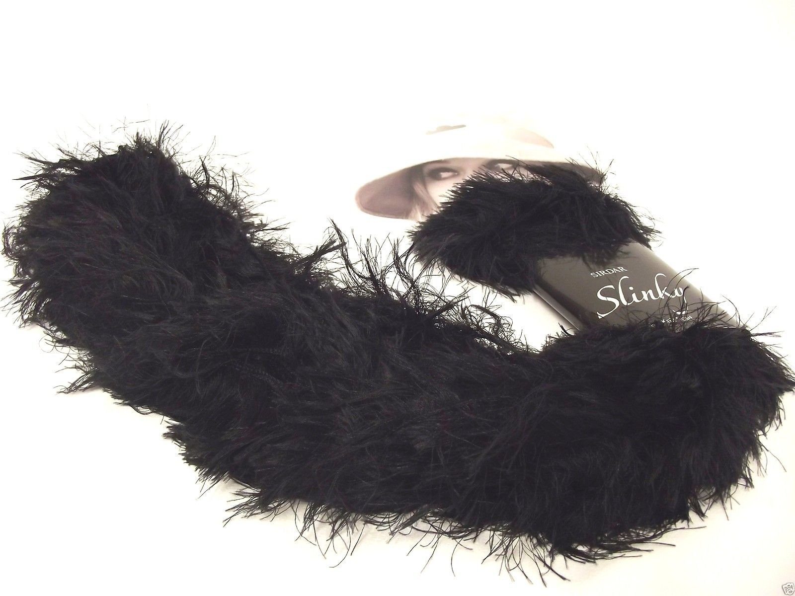 Sirdar Black Slinky No Knit Scarf/Knitting Wool Yarn - 0001 Poodle