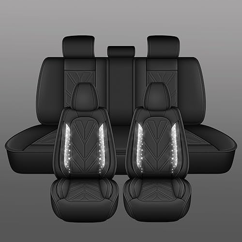 Vista 65 de Fundas de asiento de automóvil para Chevrolet/Chevy Trailblazer 2021-2023 2024: fundas de asiento delantero, impermeables, de piel sintética, negro