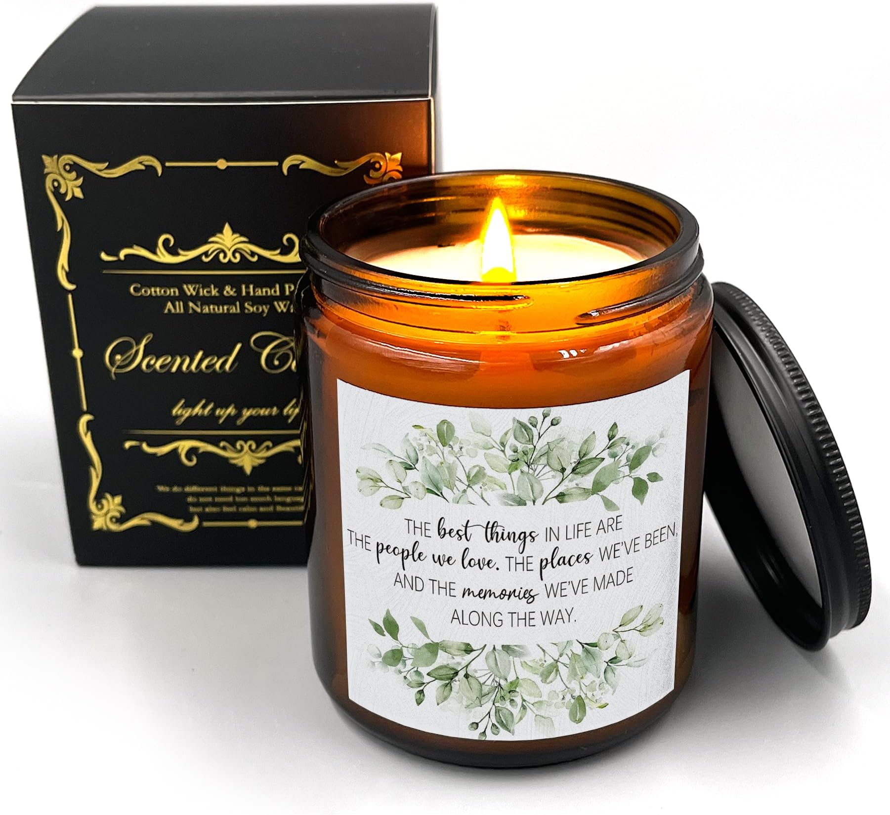 Bed Bath and Beyond Candles,Bathroom Candles,Best Things in Life are The People we Love,Eucalyptus Candles for Bathroom,Aromatherapy Candles Gifts for Women,Bedroom Scented Cologne Candle 8 oz/40h