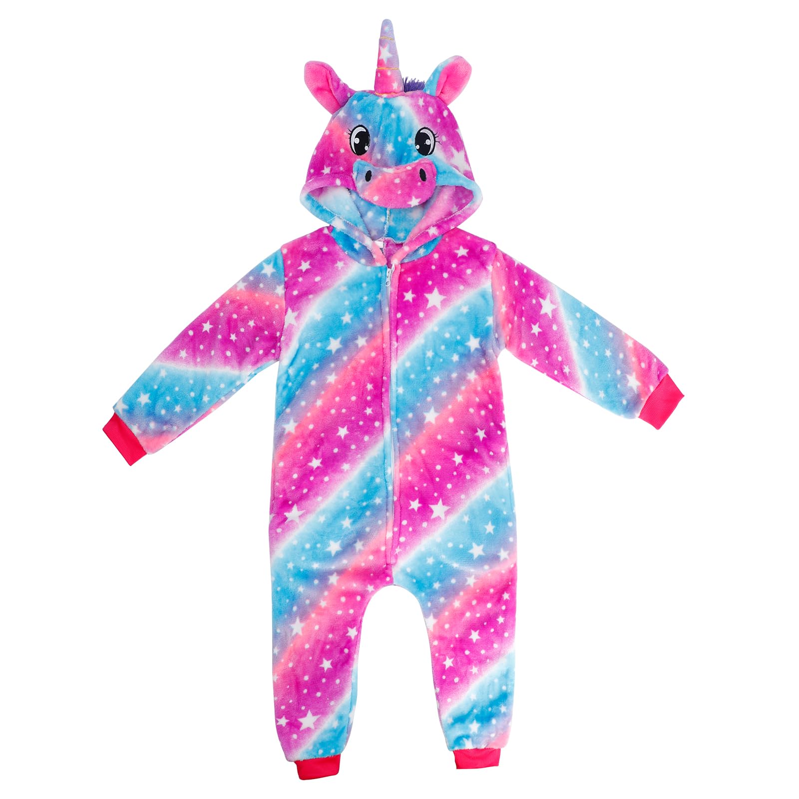 KAKU NANU Licorne Fille Pyjama One Piece Enfant Polaire 2-10 Ans,Fermeture Éclair,2 Poches