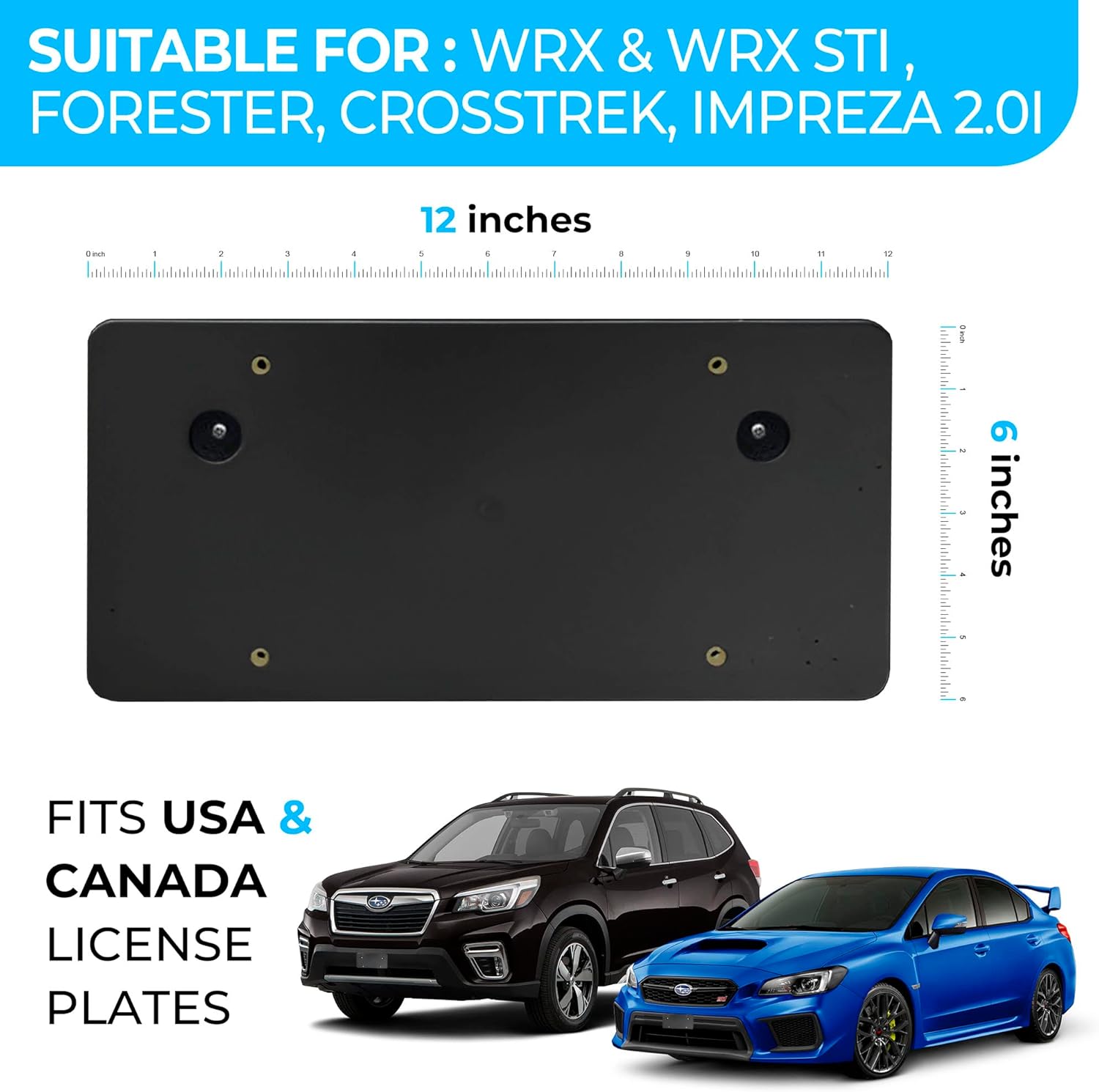 License Plate Mounting Bracket Round Hole Adapter Kit for Subaru - Plate Holder Set w 2 Adapters, 8 Screw Bolts & Wrench Kit, License Tag Mounting Kit, Plate Holders, Car & Truck Accessories