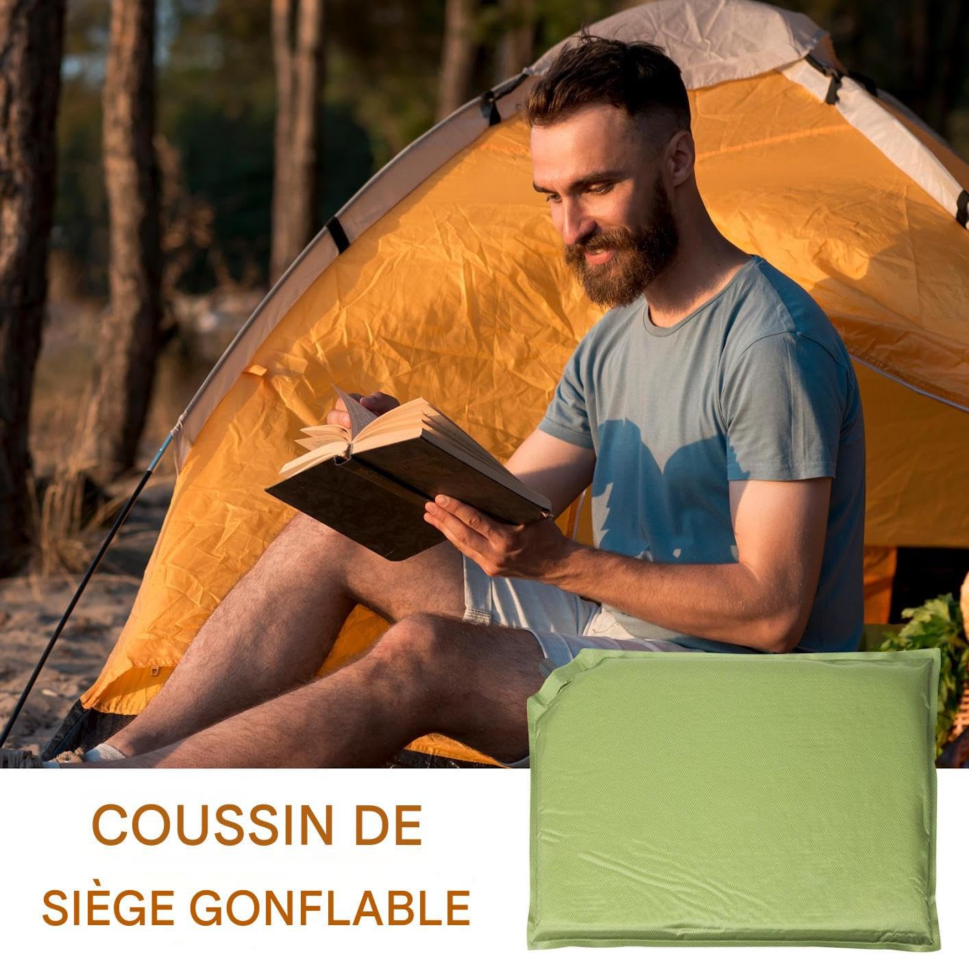 Cuscino Gonfiabile Per Viaggio Aereo Cuscino Impermeabile Per Voli | Sede Antiscivolo Comoda per Auto Spalti Esterni Campeggio Escursionismo Giardino
