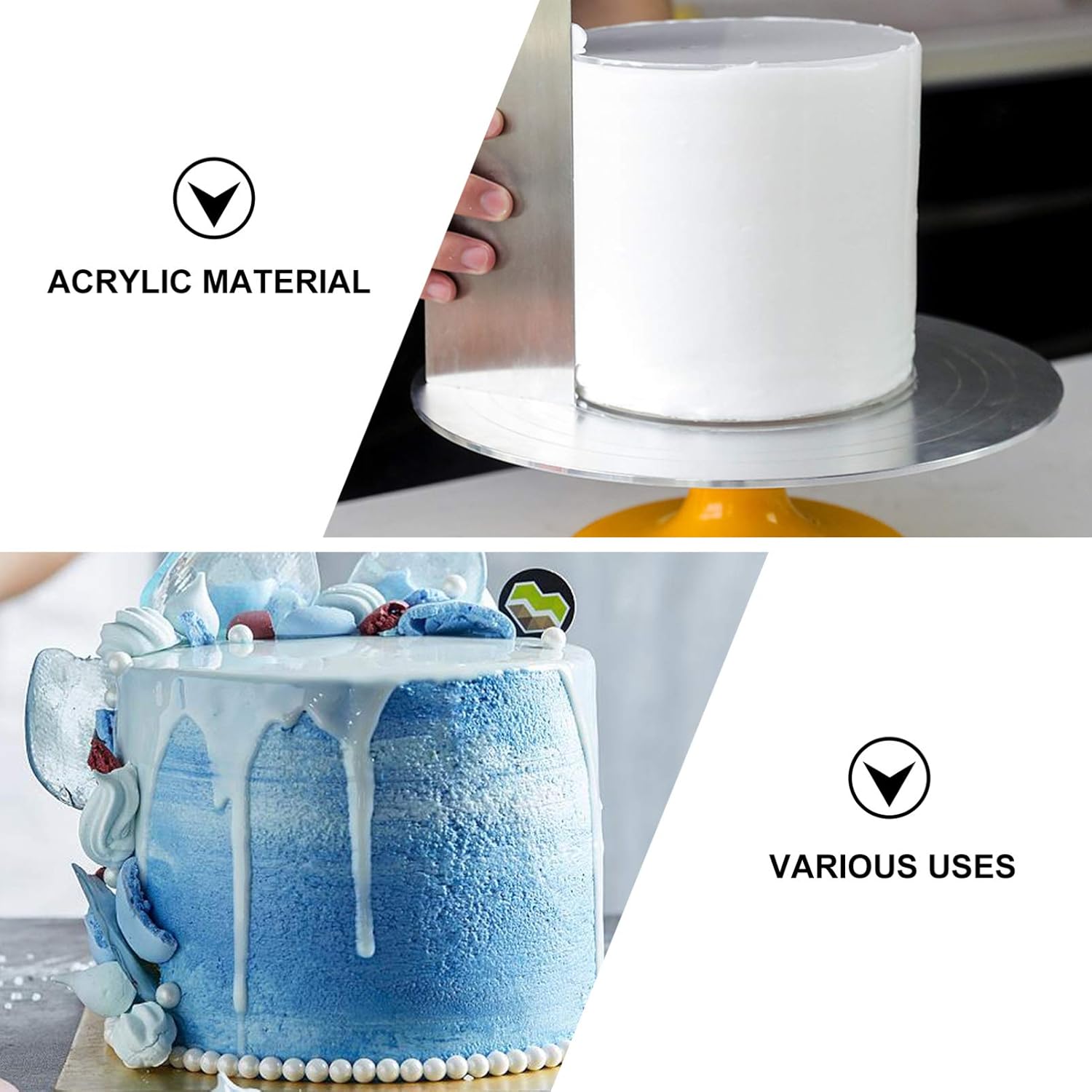 Home Kitchen Baking Tools Accessories Reusable Baking Cups Toyandona Round Cake Disks Circle Cake Base Boards Icing Baking Discs Tool For Cake Decorating Serving Art Craft Project 15cm 3mm