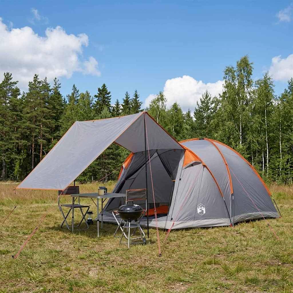 Cabin namiot dla 4 osób, stal poliestrowa, wymiary 398 x 260 x 177 cm, wodoszczelny, z drzwiami z zamkiem błyskawicznym, na kemping, dla rodziny, ochrona przed deszczem