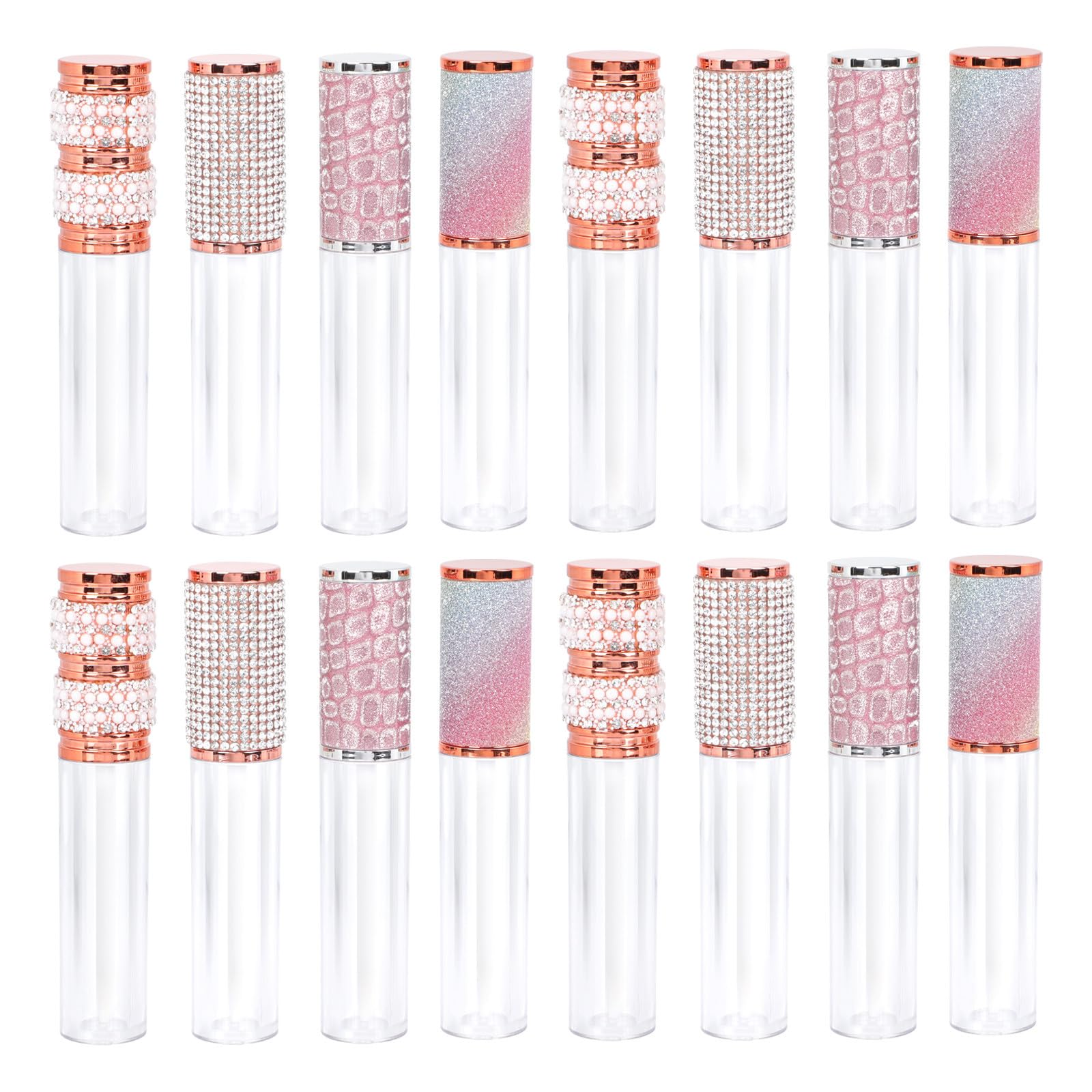 20 Piezas Tubo de Brillo Labial Vacías 5ml Abs Reutilizable