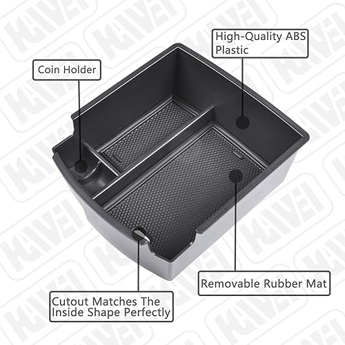 Miniatura 5 de HGWEI Organizador de consola central compatible con Hyundai Kona 2018, 2019, 2020, 2021, 2020, 2023, accesorios interiores, caja de almacenamiento