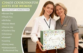 Thank You Gifts for Women, Administrative Professional Day Gifts, Chaos Coordinator Gift for Coworkers Women Boss Lady Manager Teacher Nurse Employee Appreciation Birthday Gift w/ Canvas Tote Bag