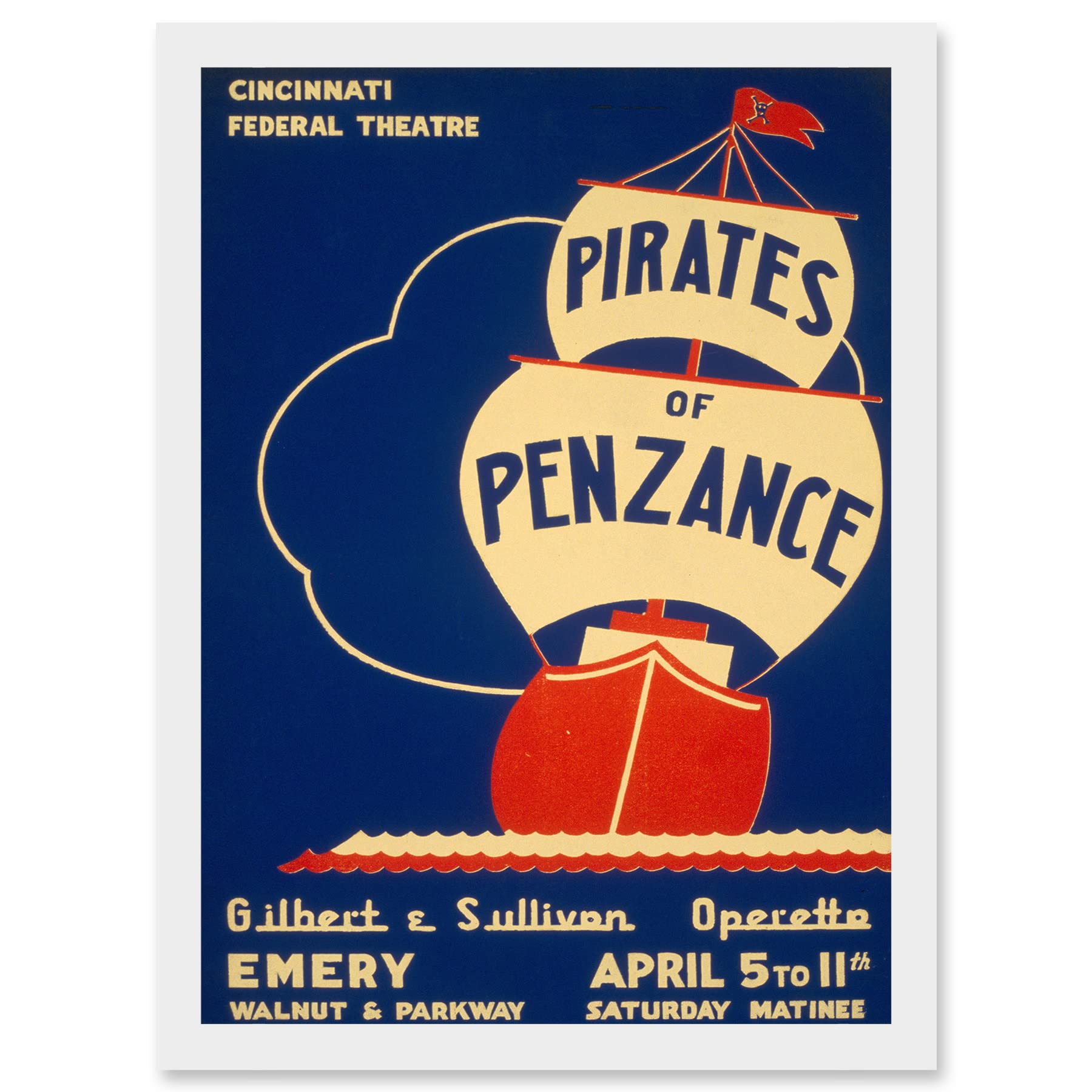 Artery8 Theatre Pirates Of Penzance Poster Gilbert Sullivan Artwork Framed Wall Art Print A4