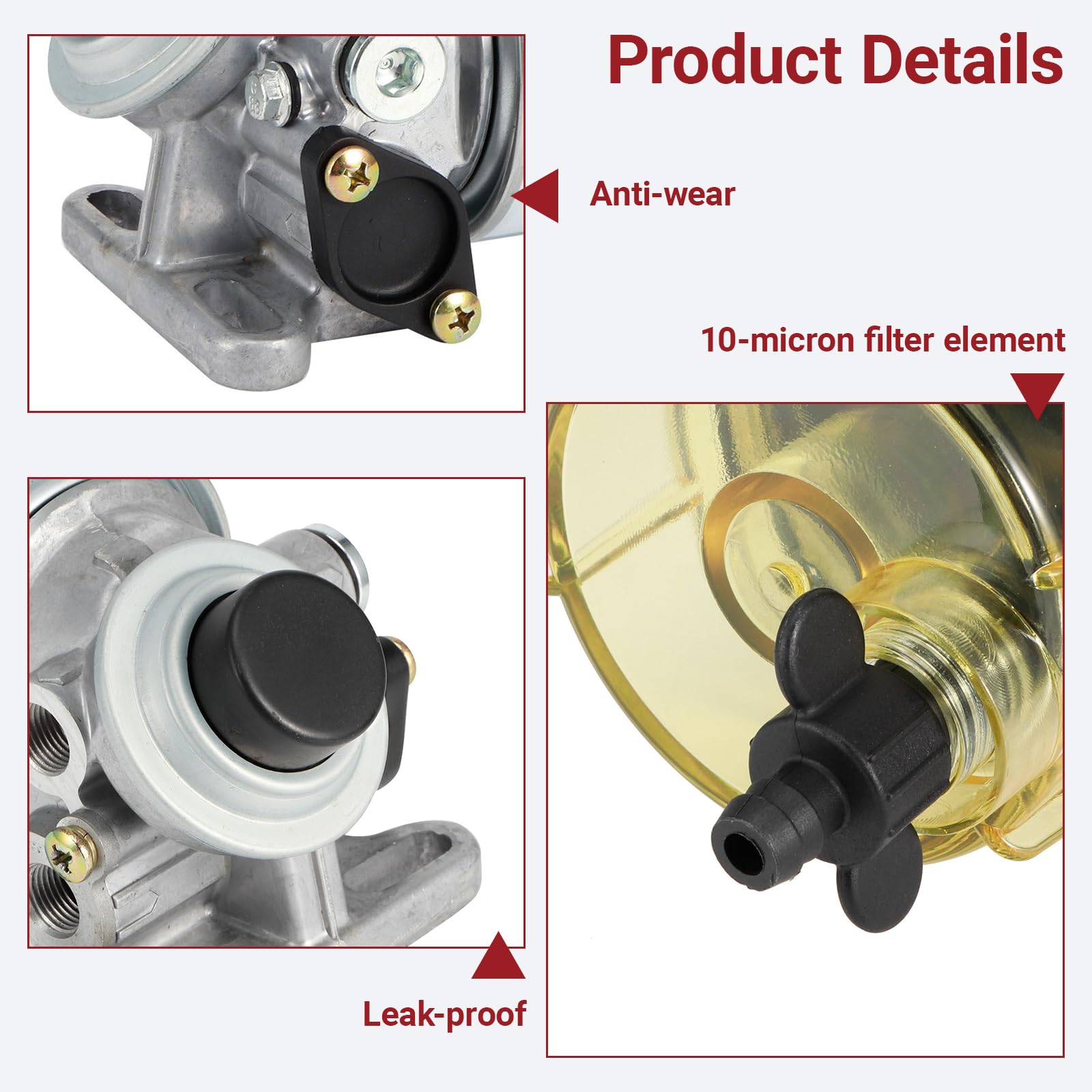 OUKENS Filtro de combustible diesel, juego completo separador de agua para filtro de combustible marítimo S3213 piezas para motores fuera de borda de barcos