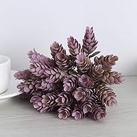 Vista 2 de BESTOYARD 2 piezas de 5 6 flores artificiales de piña, tallos de vegetación artificial, plantas de boj artificial, ramas artificiales, arbustos