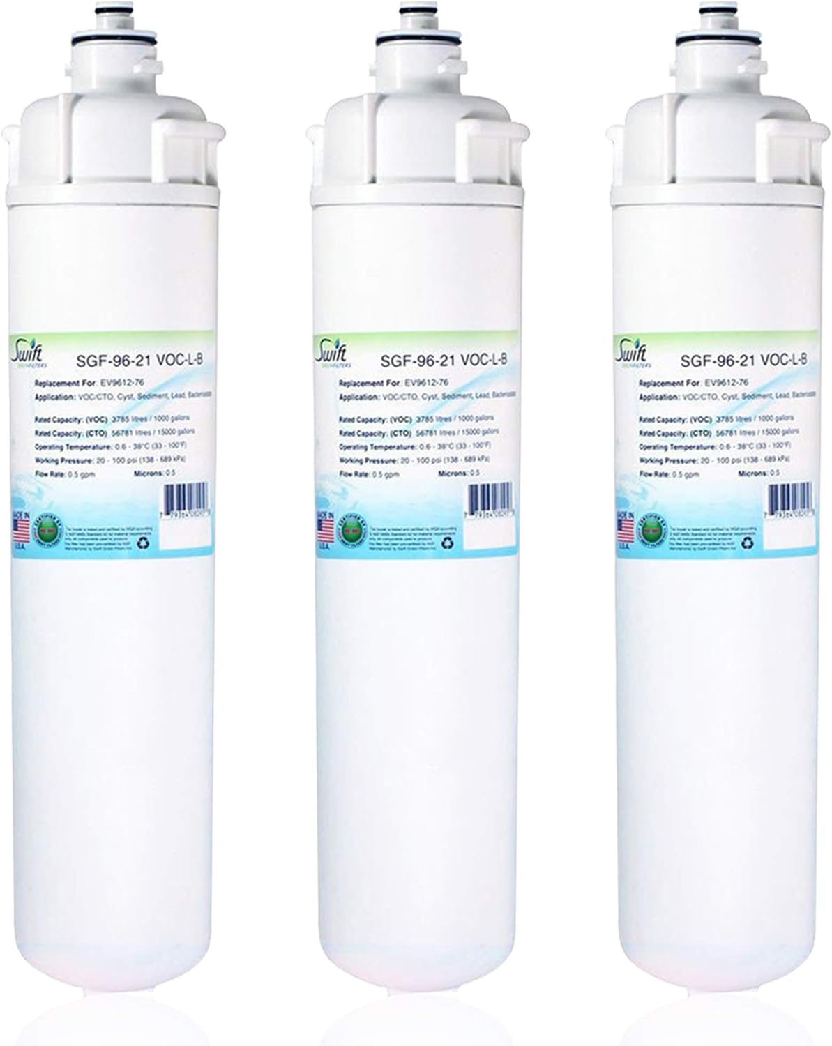 Swift Green Filters SGF-96-21 VOC-L-B Replacement water filter for Everpure EV9612-76, EV9612-71, EV961276, EV961271,Made in USA,1 Pack