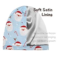 Vista 2 de Alnorm Gorro de dormir rizado para niña, gorro de satén con banda elástica cómoda ajustable para adolescentes, niños grandes, niños