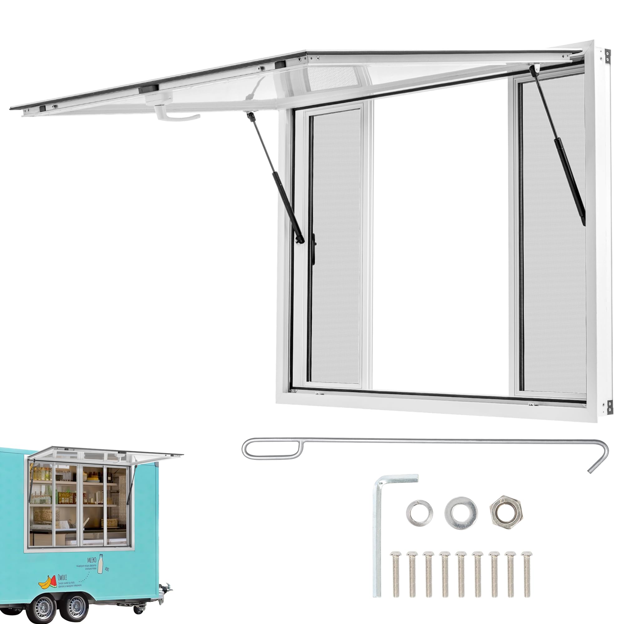 Photo 1 of LMYYGOO Concession Service Window 48"x36" White Aluminum