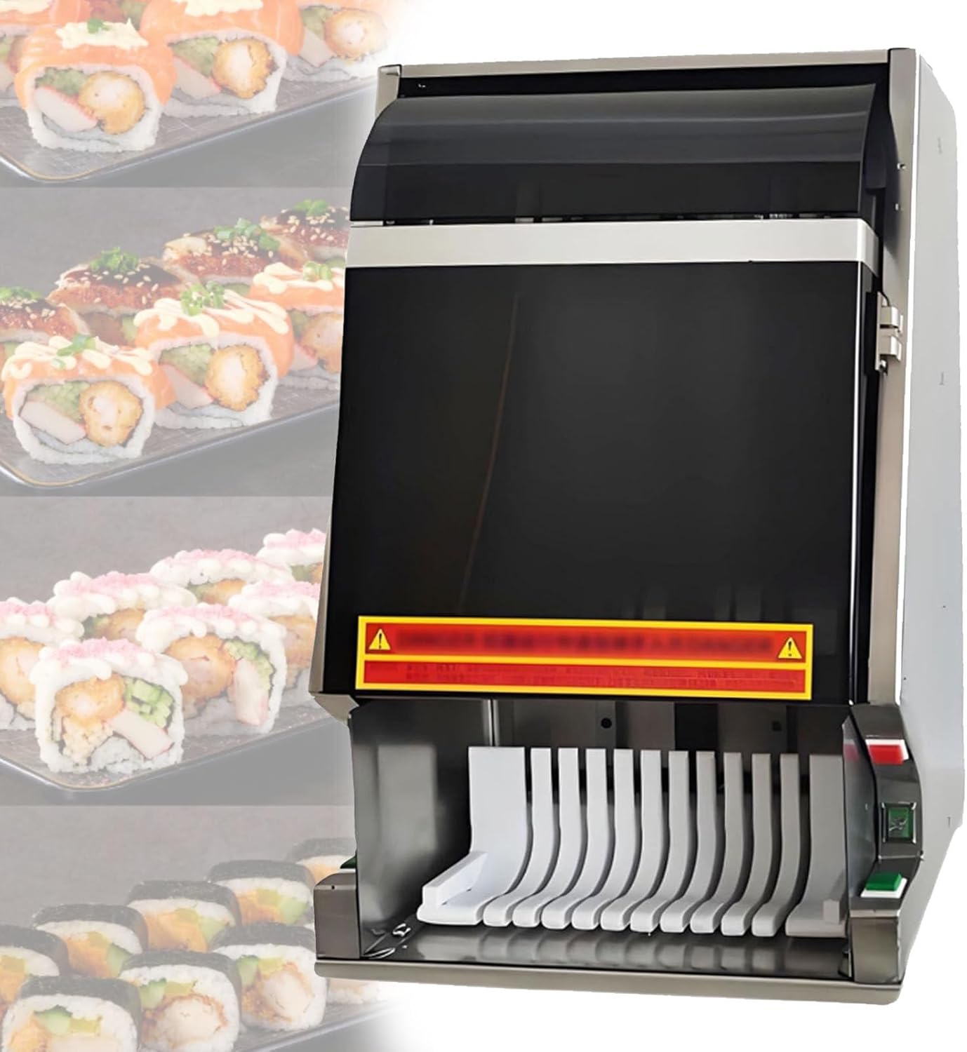 Automatic Sushi Roll Cutter Machine - Fast 30-Second Slicer with Removable Stainless Steel Blade, Cuts 8/10/12 Uniform Pieces, Ideal for Home & Restaurant Use