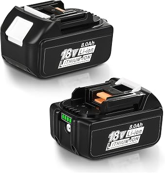 2 Pack 8.0Ah Replacement Batteries Compatible with 18V Battery and Chargers | Lithium Ion Battery for BL1860 BL1850B BL1840B BL1830B BL1815B Cordless Power Tools, Fit with 18V Battery Chargers