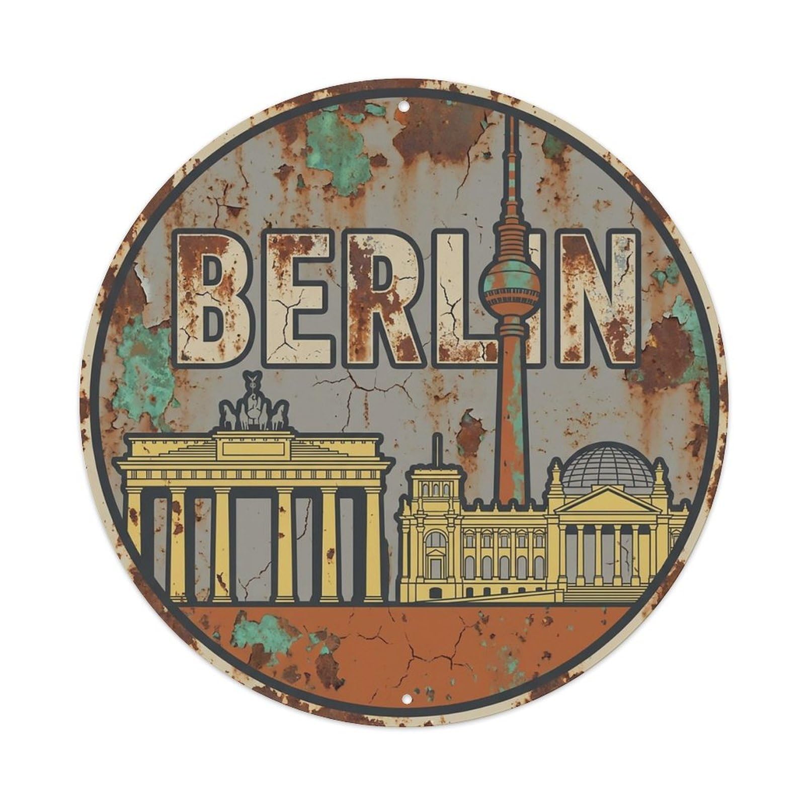 Vintage Travel Germany Berlin Metal Tin Sign