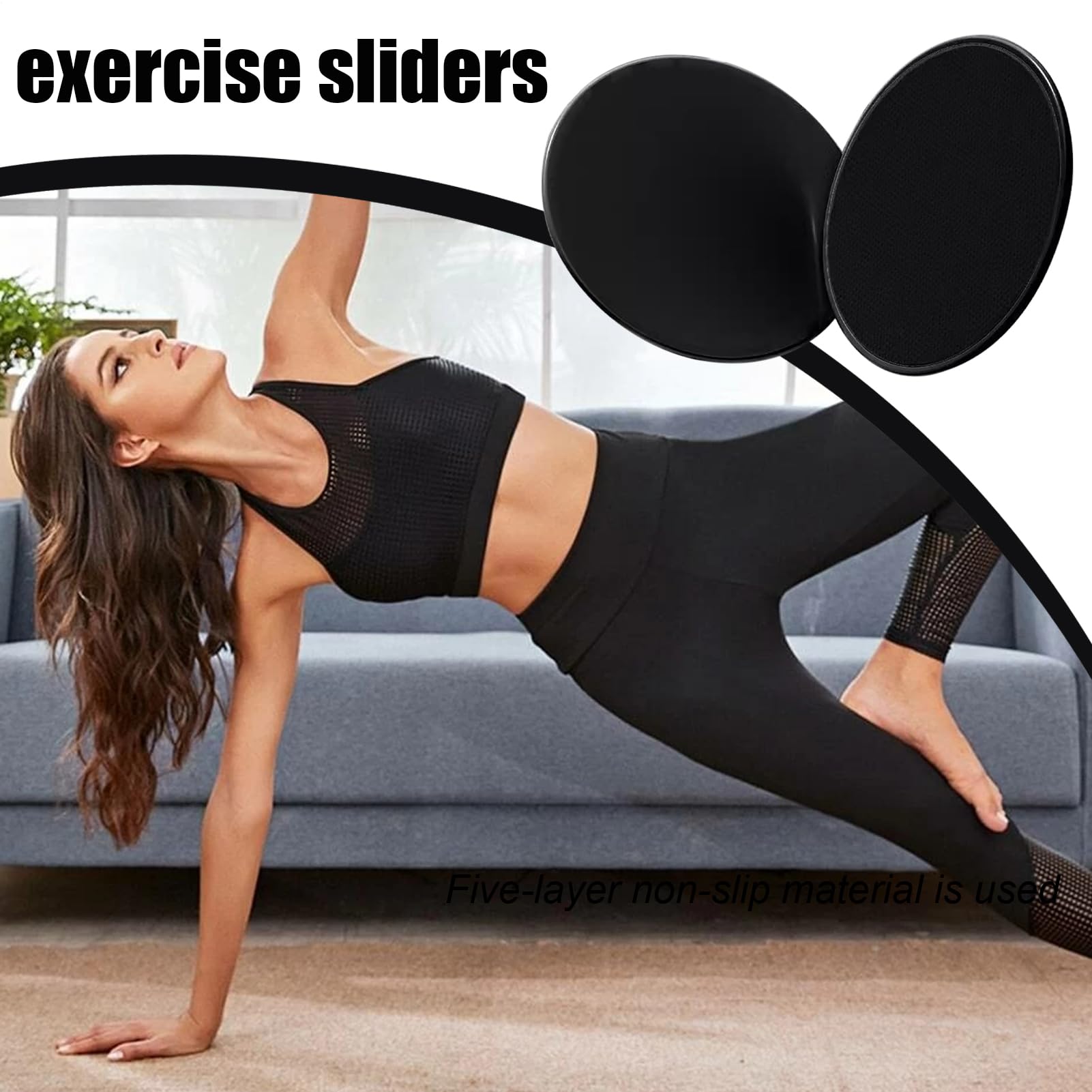 Disques Coulissants De Fitness – Sliders Pour Squat, Gainage Et Yoga, En ABS Unisexe, Diamètre 17,5 Cm