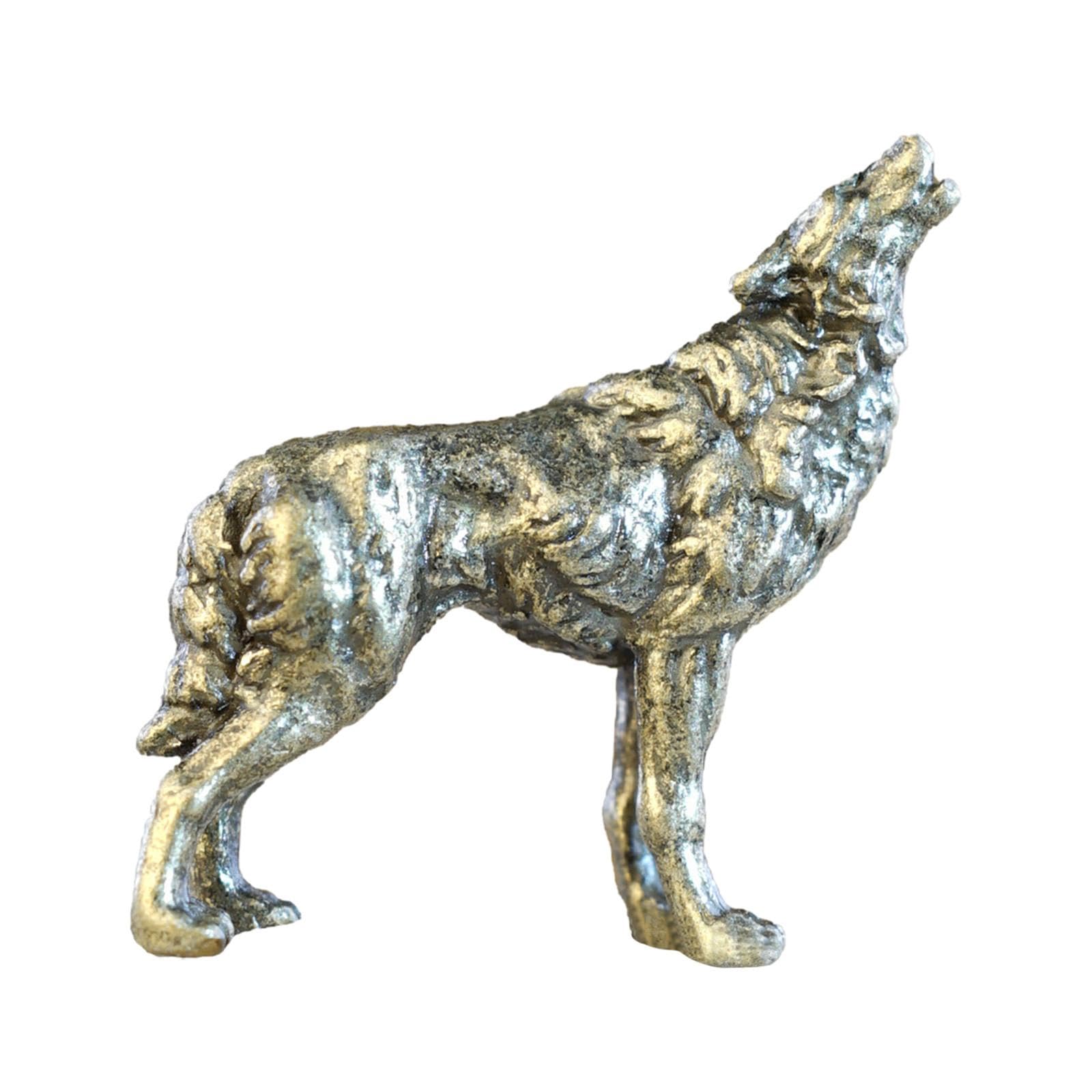 Amazon.co.jp: JISADER 銅合金オオカミ像動物置物ミニ金属像