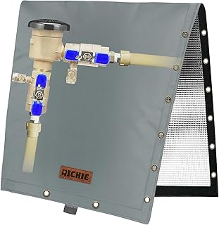 2-Way Opening Backflow Preventer Cover (5°F) Heavy-Duty 5-Layer Insulated Enclosure, All-Weather Protection for Outdoor Pipe, Irrigation Sprinkler Valve, Well Water Pump, 14" Wx18 H Grey