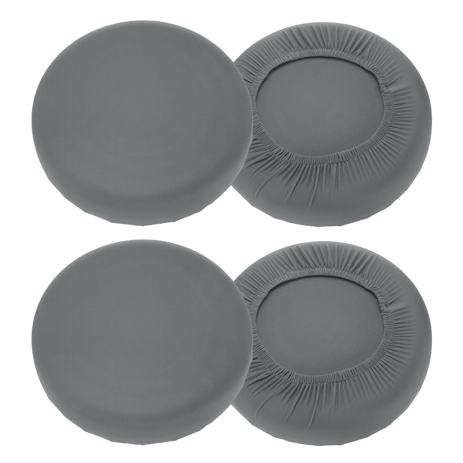 Photo 1 of **Only 3***uxcell 4 Pack Stool Covers Round, 16-18 Inch Bar Stool Covers Washable Dustproof Slipcover Seat Cushion with Elastic for Bar Kitchen Living Room Decor, Smoke Gray