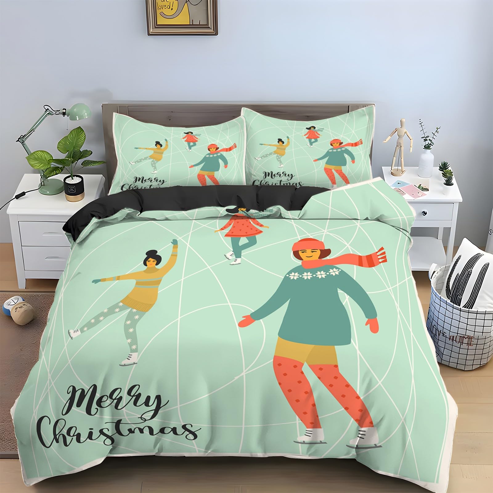 Housse de couette 160x200 microfibre douce zippée pour hiver