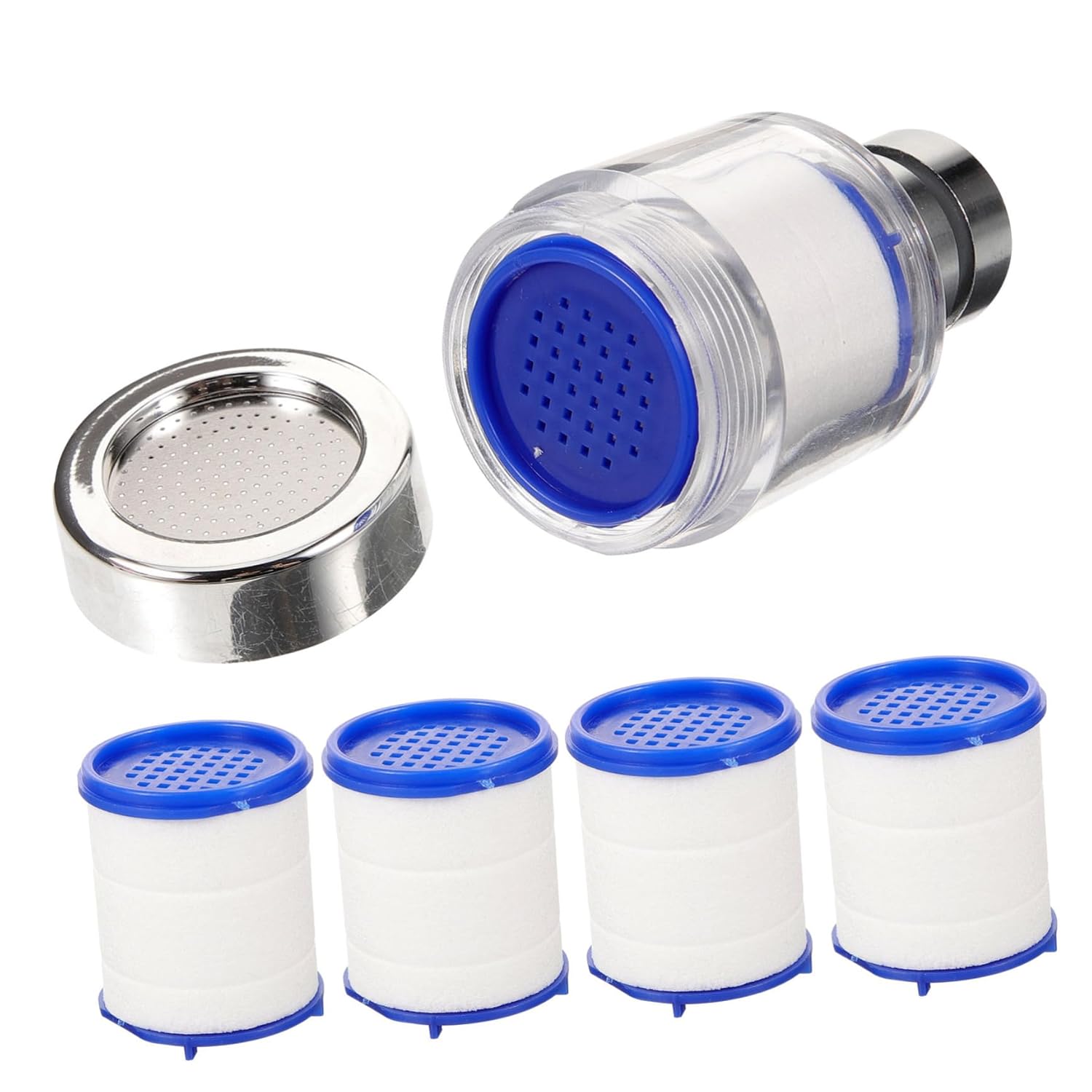 1 Set Faucet Water Filter Kitchen Tap Purifier with Reusable Filter Cottons Durable Material Efficient Filtration for Improved Water Quality Kitchen and Bathroom