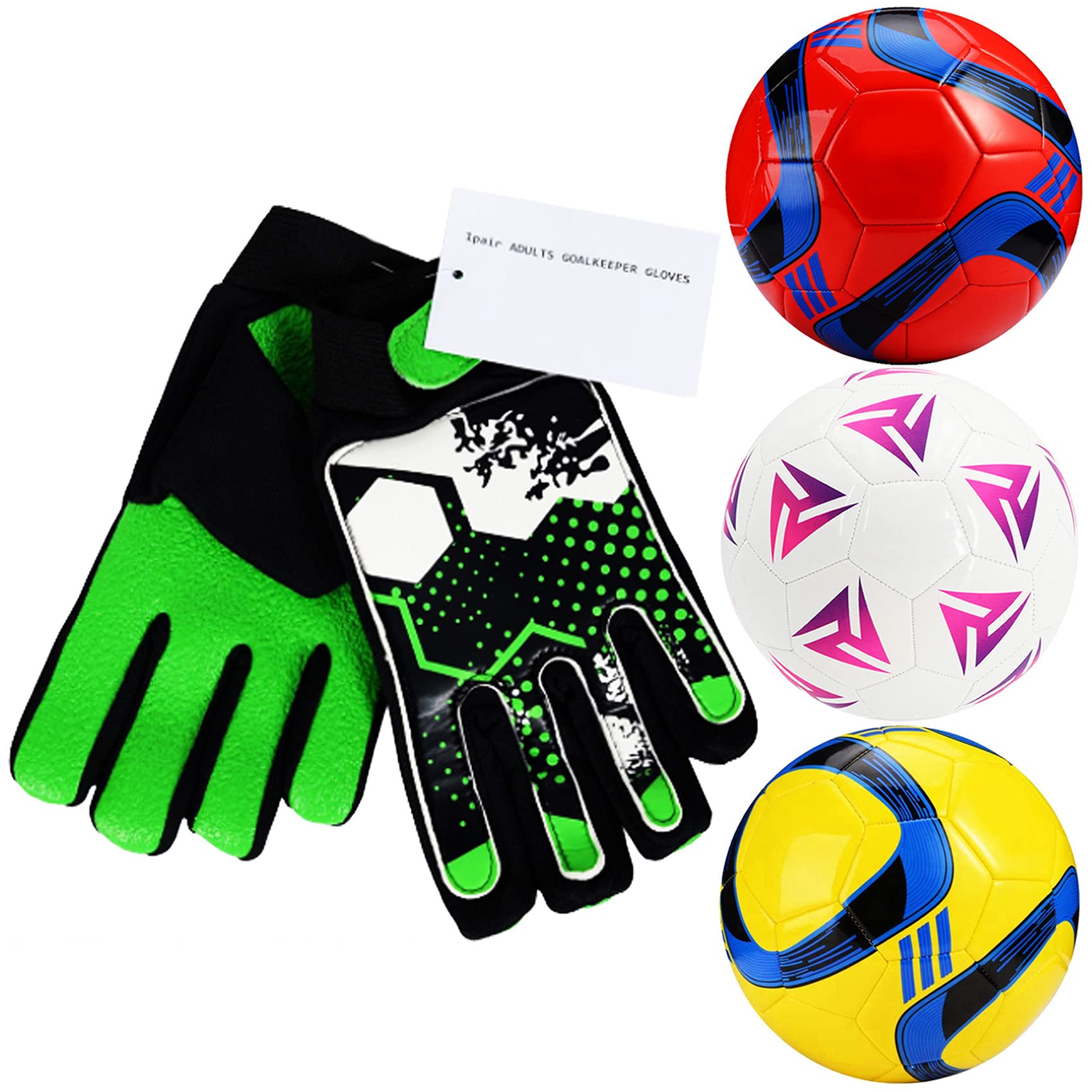 Adults Goalkeeper Gloves Pair | Football Goalie Soccer | M/L | Unisex Size 9 | Premier League | Indoor Outdoor Sports | Palm Protection | Match Game Goalkeeping Training MANCHESTER UK