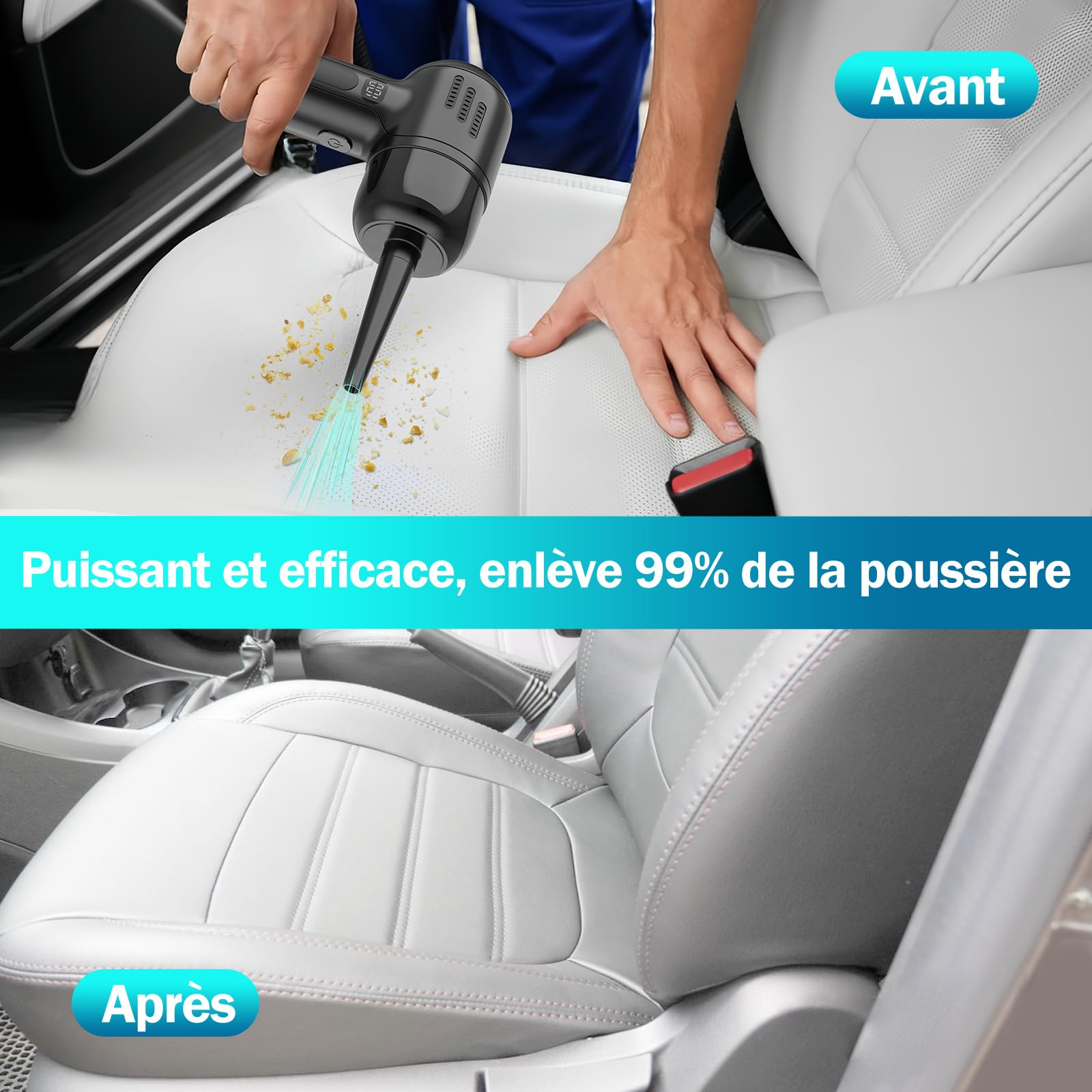 Souffleur Air Comprimé Électrique - Jusqu'à 165 000 RPM, Batterie de 10 400 mAh, Bombe Air Sec pour PC avec Recharge USB et Type-C, Écran LED - ULtronics X