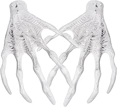 XONOR Halloween Witch Skeleton Hands - 1 Pair Realistic Plastic Scary Skeleton Hand for Halloween Decoration